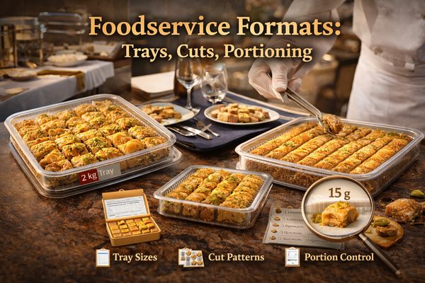 Foodservice Formats: Trays, Cuts, Portioning — Baklava Academy