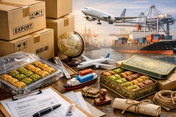 Export planning for Turkish baklava: packaging, documents, and route selection